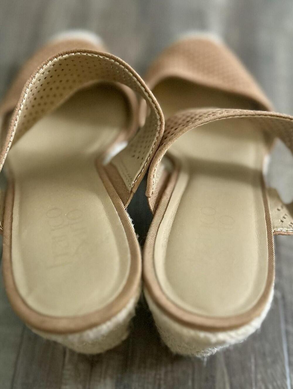 Franco Sarto Espadrille Wedge Closed Toe Sandals Women’s Size 9.5 Leather Upper - Picture 6 of 9
